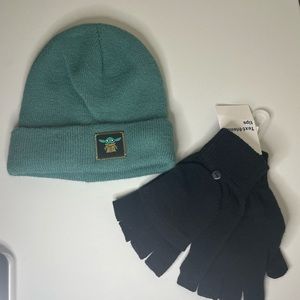 Baby Yoda Beanie Hat and Gloves - Kids